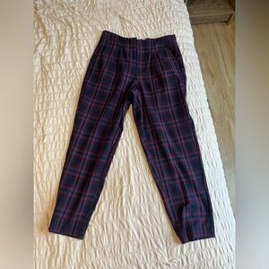 Plaid Trousers in Red and Blue